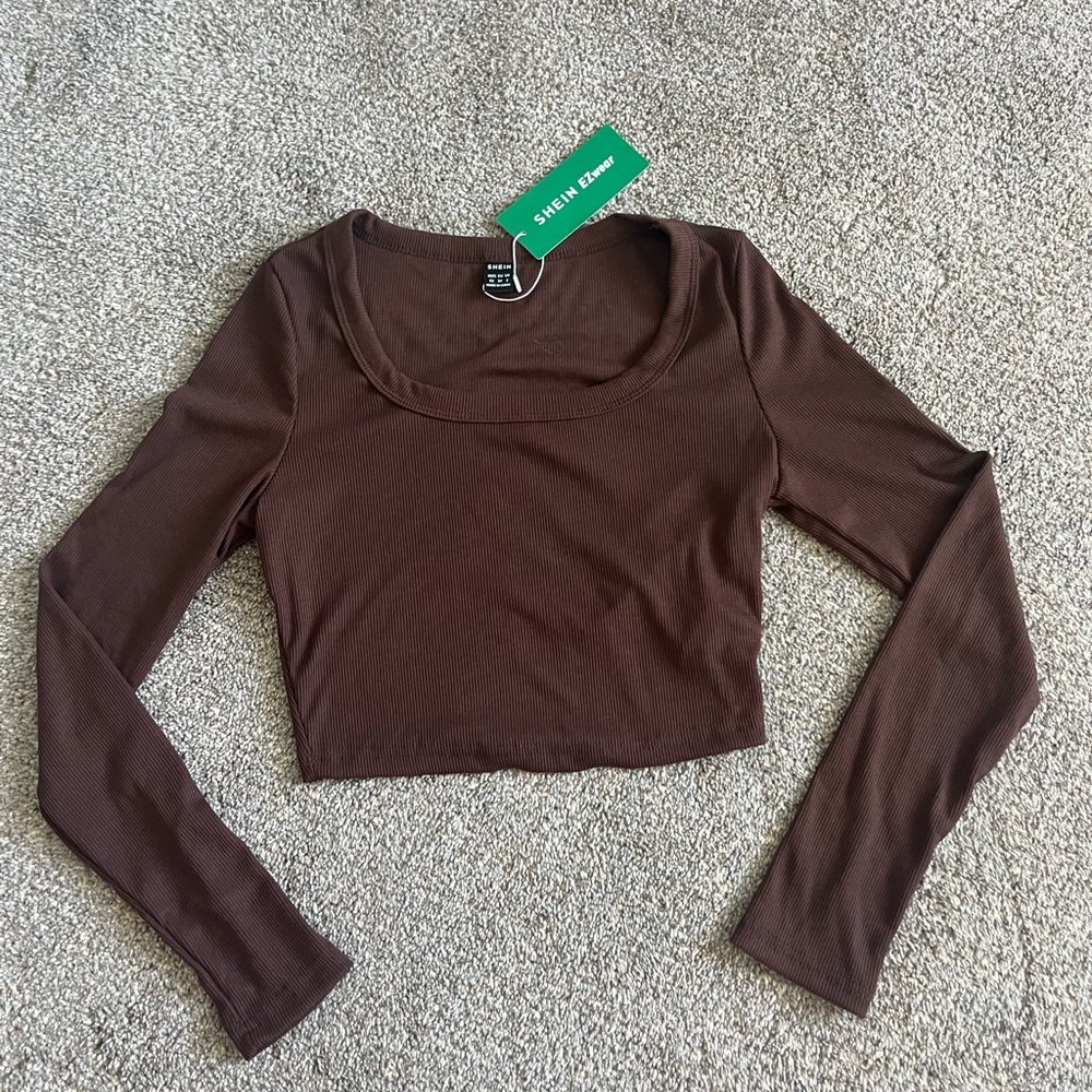 SOLD Shein Long sleeve cropped shirt size extra small